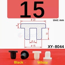T형 삽입물 구멍이 등급 실리콘 플러그 6MM 블랭킹 엔드 수도관 고무 68 시험관, 38. A-15mm(White)