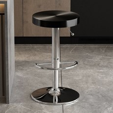 스테인레스 홈바 의자 높이조절 프레임, 블랙 티타늄 실버 하이 바 스툴