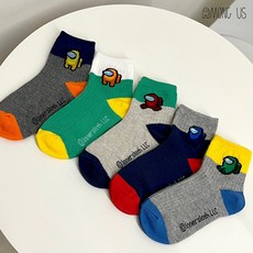 어몽어스 리브5족세트 캐릭터아동양말 반목양말 키즈