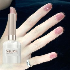 XEIJAYI 質感裸色牛奶瓶 RC 持久透亮毛刷滑順 美甲光撩指甲油 甲油膠 光療美甲膠, 1個, XEIJAYI_牛奶瓶RC011