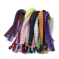 지퍼 부품 세트 다양한 색상 의류 인형 옷 DIY 만들기 재봉 소품, 레이스