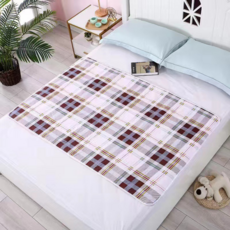 소소공감 성인 노인 환자 침대 방수 패드 매트 밀림 방지, 화이트 체크