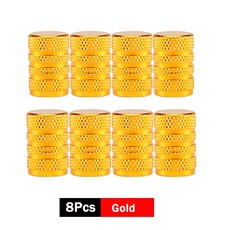 DSYCAR 8Pcs 자동차 타이어 밸브 줄기 캡 알루미늄 방진 휠 공기, Gold