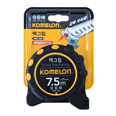 코메론 맥그립 줄자 7.5m x 25mm KMC32D 양면 자석훅 마그네틱 타지마 눈금 고무그립 건축, 7.5M (25mm) 1개