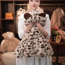 귀여운 노란오리 외투 자켓 잠바 두꺼운 보온 아우터 호랑이 토끼, 140cm, 1개, 레오파드베어 레오파드