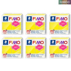 피모 소프트 36종 컬러 6EA 세트 FIMO 폴리머클레이 칼라클레이, 6개, 57g, #10 레몬