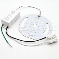 6인치 20W LED 원형 매입등 리폼 모듈 세트 (삼성칩 PCB 원형 기판 + 20W 컨버터 + 단자), 1세트