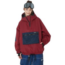 SNOWVERB 여성용 남성용 배기 스노우 방수 카고 스키 웜 코트 단열 방풍 스노우보드 마운틴 재킷 후드 포함 레드 128868
