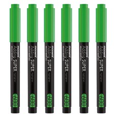 모나미 에딩슈퍼 형광펜 600/사각닙/캡식, 그린(G), 6개입