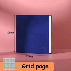 정사각형 노트 및 저널 미니 메모장 일기 일정 플래너 줄 지어/그리드/학교 사무용품으로 돌아 가기위한 빈 필기 용지, Blue Grid