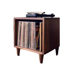 LP 보관함 턴테이블 장식장 레코드판 정리함 케이스 원목 블랙 월넛 40장 26.4cm, 내추럴 우드 컬러 ENF 친환경 보드