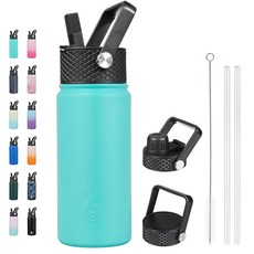 BJPKPK 6-in-1 풀 액세서리 스테인리스 워터보틀 1182ml 사쿠라, 터키석