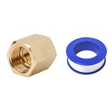 JG철물 스토어 황동신주 20A 연결 소켓 연결 부속 연장 부속 암-암 M/M 테프론 묶음구성, 1세트