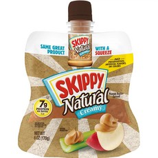 [미국직배송]스키피 스퀴즈 짜먹는 피넛버터 Skippy Squeeze 6oz 내츄럴 크리미 (Natural Creamy), 170g, 1개