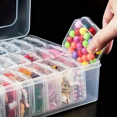 악세사리 비즈 공예재료 소분 보관함 정리함 보석자수용 정리박스 30칸, 단품, 투명, 1개