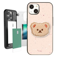 뽀글곰돌 테라조 톡톡 마그네틱 미러카드포켓 케이스