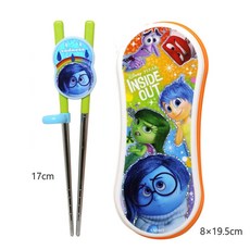 L!LFANT 迪士尼腦筋急轉彎兒童餐具組 304不鏽鋼學習筷 保溫瓶 便當盒 湯匙叉子組, 1個, (特價)2件組