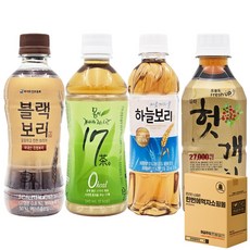 [한번에먹자쇼핑몰] 325~340ml 차 음료 4종 혼합세트 / 하이트진로 블랙보리 5 + 몸이 가벼워지는 시간 17차 5 + 웅진 하늘보리 5 + 일화 헛개차 5 / 총20패트, 340ml