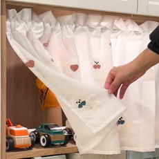 고급 자수 귀여운 이미지 토끼 강아지 바란스커튼 주방바란스