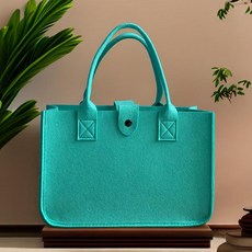 여성 대용량 펠트 토트백 숄더백 쇼핑백 맞춤 로고 가능, 레이크블루 [30x20x18], 1개