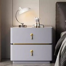 Tixpra 모던 인테리어 침대 협탁 심플 이태리 감성 수납형 서랍장 INS풍 침실 미니멀 사이드 테이블 완제품 배송 하이그로시 세라믹 상판, 1개, 그레이40*45*48