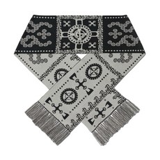 매장정품 노메뉴얼 NOMANUAL GEAR PATTERN JACQUARD MUFFLER - BLACK NMWF52AC03BLK 175866