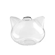 고양이 모양의 유리 고양이 유리 꽃병 쉽게 깨지지 않는 식물 꽃병 쉽게 바래지 않는 거실, 02 L, 1개