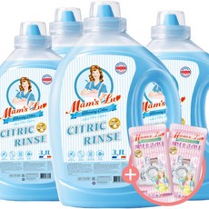 맘스럽 시트릭린스 3.1L x 4개 블루밍코튼 섬유유연제 구연산 실내건조 유연제 프랑스수입향 특대용량