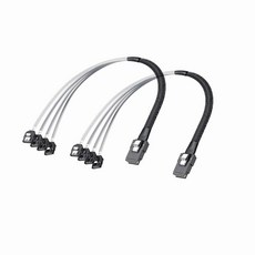 10Gtek MiniSAS HD SFF-8643 브레이크아웃 to 4xSATA 케이블 서버 JBOD/스토리지 트레이 및 SAS RAID 컨트롤러 호환용 0.5m(1.6피트), 0.5m, 2개