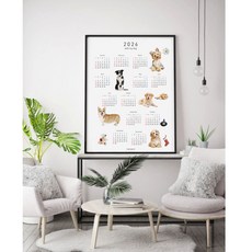 2026년 A3 한장 캘린더 강아지 맞춤제작 커스텀 달력 반려견캘린더 가족캘린더, A타입, 1개