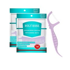 Holy rose 트윈 라인 민트 향이 있는 치실 피크 - 이중 세척 성인 친화적인 엔드 이쑤시개 - 200개 치실은 여행용 구강 관리 키트 치아 청소 도구입니다.