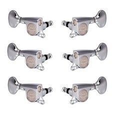Gotoh 日製 SGS510Z 45度 電吉他 民謠 木 吉他 弦鈕 鎖定 捲弦器 可調軸高, 1個, 標準款 S5 小鈕 3+3 銀色