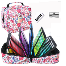 프리미엄 유성 72컬러 120컬러 컬러가드 페브릭 옥스포드 유성 색연필 +연필깎이+지우개, 1세트, 180색