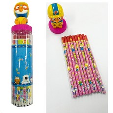 뽀로로헤드뱅뱅연필케이스+연필10본 1개입 핑크