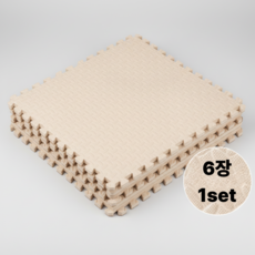 웨일스포츠 층간소음 헬스 요가 토탈 홈짐 매트, 6개, 아이보리