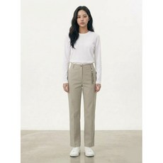 올리비아하슬러 라이트카키 레이온 일자핏 배기 팬츠 OHBMPT702