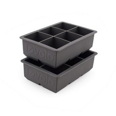Tovolo 위스키 버번 주류 및 음료용 5.1 cm(2 인치) 큐브 대형 킹 크래프트 아이스 몰드 냉동고 트레이 BPA 프리 실리콘 1개 세트 스트라투스 블루 178, Charcoal
