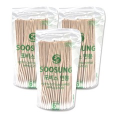 수성 포비스 면봉 6인치(15cm) 긴면봉, 3개, 100개입