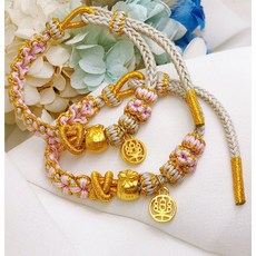 儒家寶寶 9999純金 福袋樂編織手繩/手鍊 彌月禮