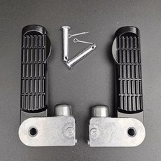 小龜王電動車腳踏板 愛臺鈴祖瑪擱腳鋁合金后腳踏配件, 黑色左右一對（配銷釘）