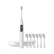 Oclean 歐可林 Elite 超靜音APP觸控音波電動牙刷套裝組 (6刷頭 + 旅行盒) 電動牙刷, 灰白, 1個, Oclean X Pro Elite