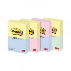3M 포스트잇 노트 653-2, 노랑/애플민트, 1개, 100매