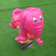 어린이집 유치원 놀이터 야외 스프링 흔들말 흔들목마 아기흔들말 흔들말타기 놀이기구 말타기, 핑크 코끼리, 1개