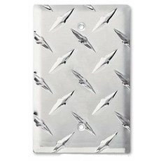 [ 925608 ] 콜레스 다이렉트 다이아몬드 플레이트 알루미늄 벽 스위치 콘센트 커버 토글 로커 GFI 차고 (빈 싱글), 블랭크-싱글, 1개