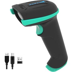 테라 바코드 스캐너 무선 다용도 2in24GHz + USB 20 유선 배터리 레벨 표시기 328피트 전송 거리 충전식 D 리더 핸드헬드파란색