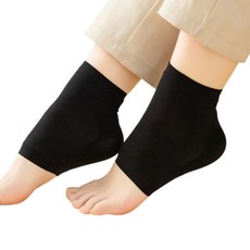 디어템 발 뒤꿈치 각질 보습 실리콘 패드 블랙, 1개, 2개입