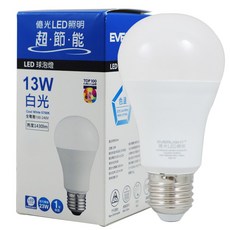 億光LED球泡燈 13W 黃光 節能省電 1365流明 全電壓, 白光, 1個