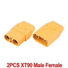 XT90 플러그 바나나형 남성 여성 커넥터 케이블 와이어 터미널 플러그 RC 리포 배터리 드론 보트 자동차 XT90 커넥터 어댑터, [07] 2pcs male female