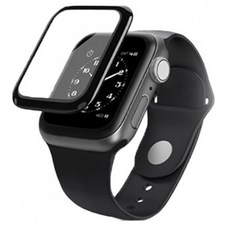 Apple Watch 3D曲面鋼化玻璃保護貼，超薄高透，防刮耐磨，觸控靈敏, 透明, 1個