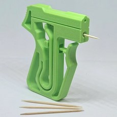 臺灣出貨 爆款toothpick launcher 一次成型牙簽髮射器3D打印玩具禮物 RWAG, 1個, 綠色